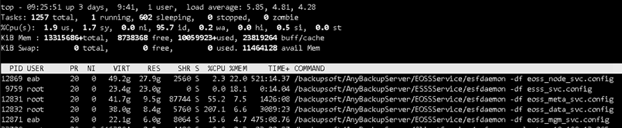 AnyBackup-EOSSService 和 ESSSService 内存使用率过高
