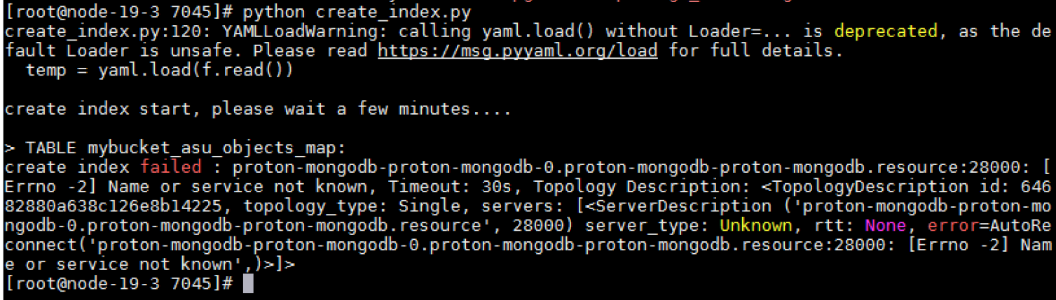 AnyShare-AnyShare 7.0.4.4 升级 7.0.4.5 执行更创建 mongodb 索引失败_ create index failed_ Na