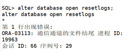 AnyBackup-Oracle DataGuard 主库异机恢复完成后启库失败，提示错误信息：ORA-03113，Oralce 数据库告警日志提示错误信息：O